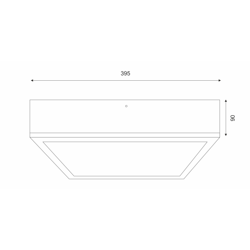 Plafonjera OAK SQUARE 4xE27/15W/230V 39x39 cm hrast/crni