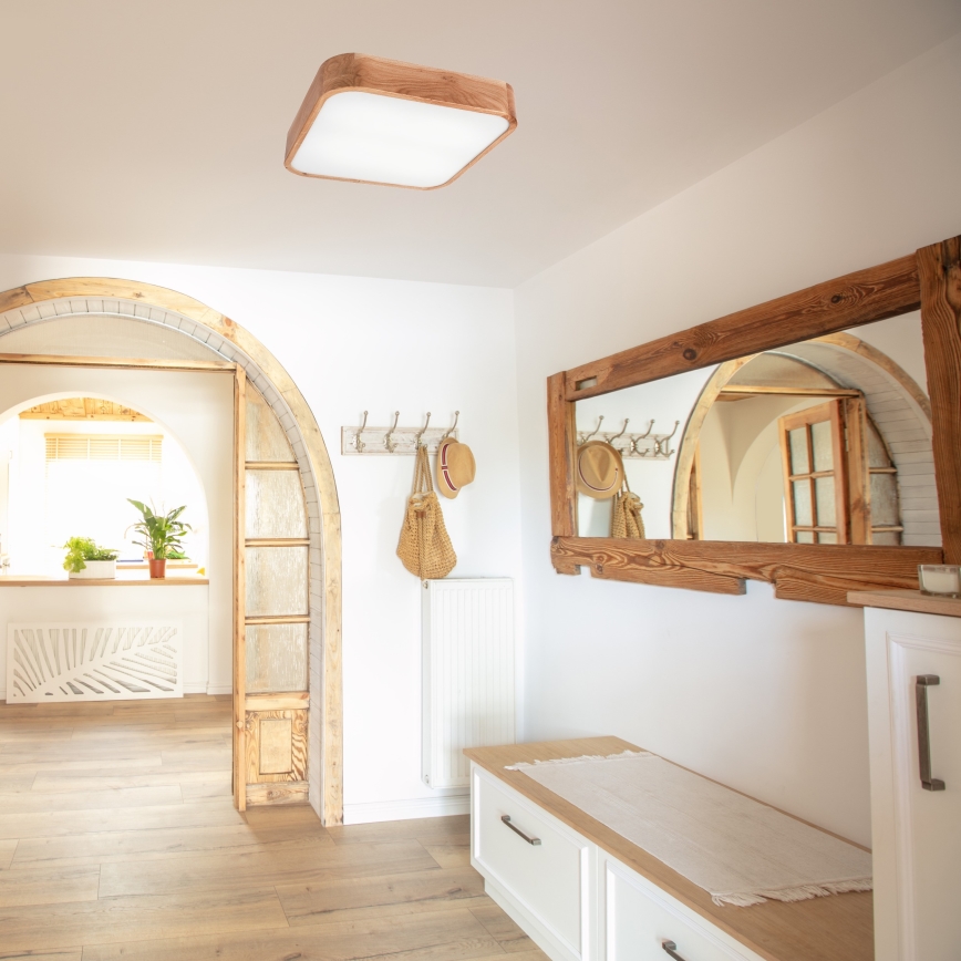 Plafonjera OAK SQUARE 4xE27/15W/230V 45x45 cm hrast