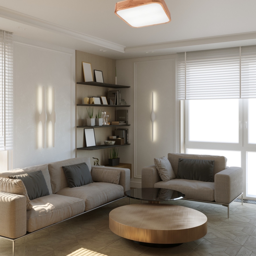 Plafonjera OAK SQUARE 4xE27/15W/230V 45x45 cm hrast