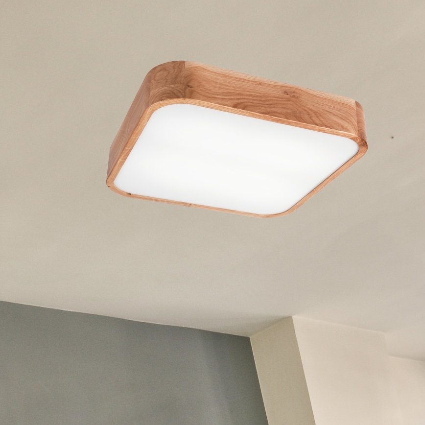 Plafonjera OAK SQUARE 4xE27/15W/230V 45x45 cm hrast
