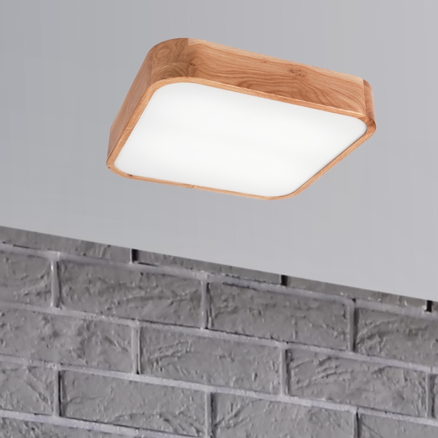 Plafonjera OAK SQUARE 4xE27/15W/230V 45x45 cm hrast
