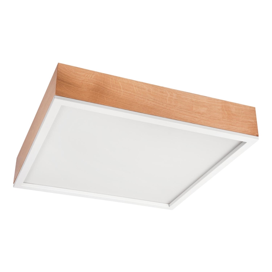 Plafonjera OAK SQUARE 4xE27/15W/230V 48x48 cm hrast/bela