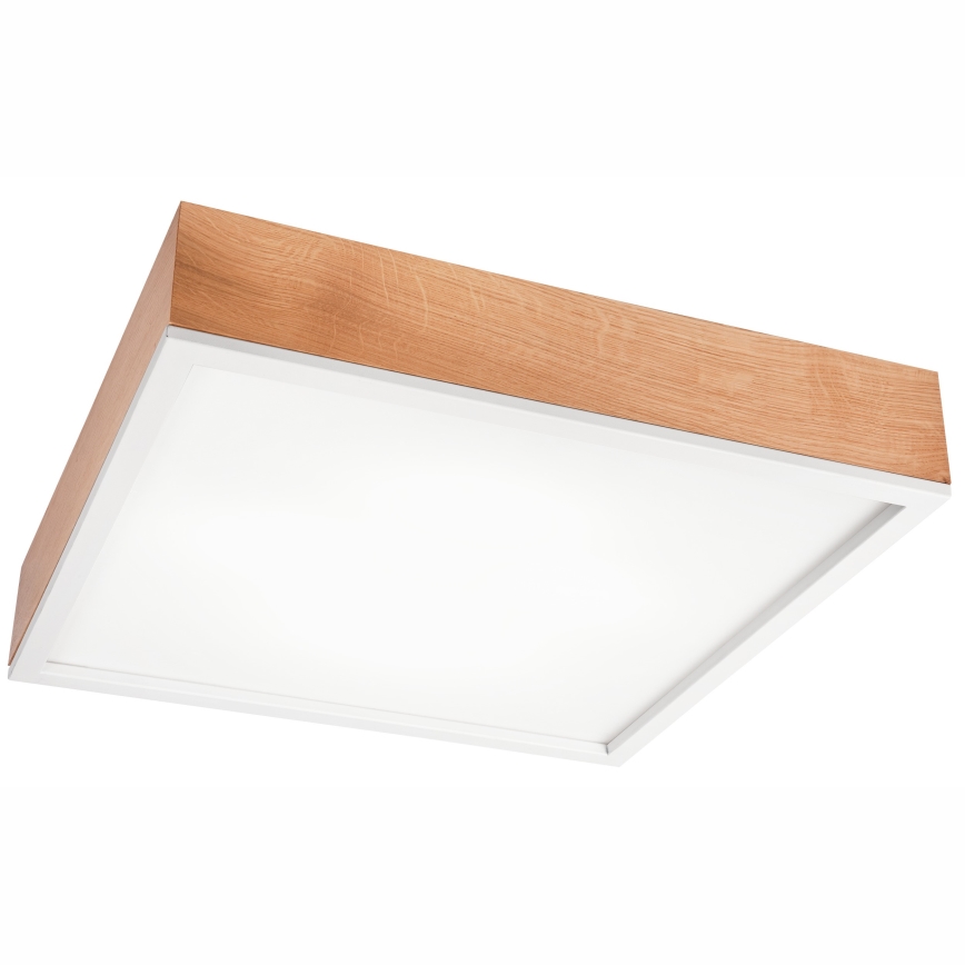 Plafonjera OAK SQUARE 4xE27/15W/230V 48x48 cm hrast/bela