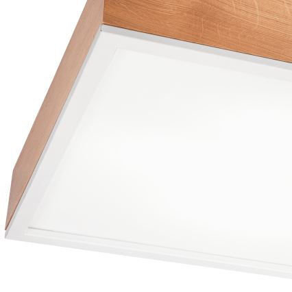 Plafonjera OAK SQUARE 4xE27/15W/230V 48x48 cm hrast/bela