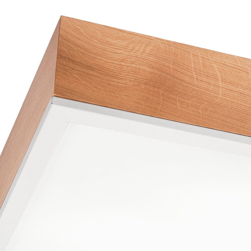 Plafonjera OAK SQUARE 4xE27/15W/230V 48x48 cm hrast/bela