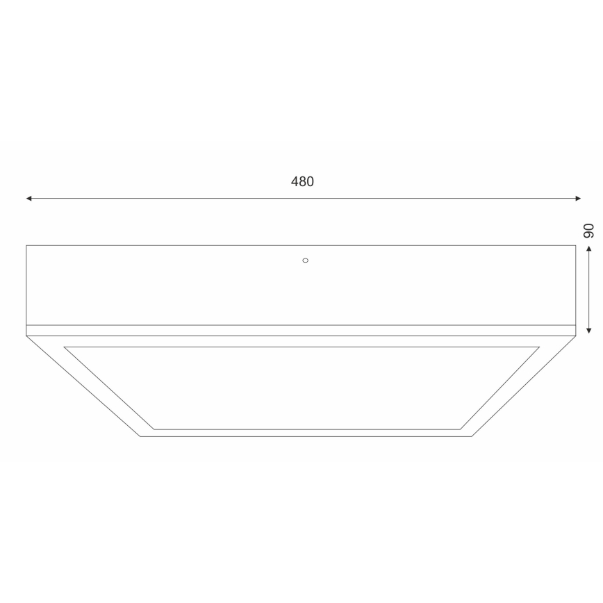 Plafonjera OAK SQUARE 4xE27/15W/230V 48x48 cm hrast/bela