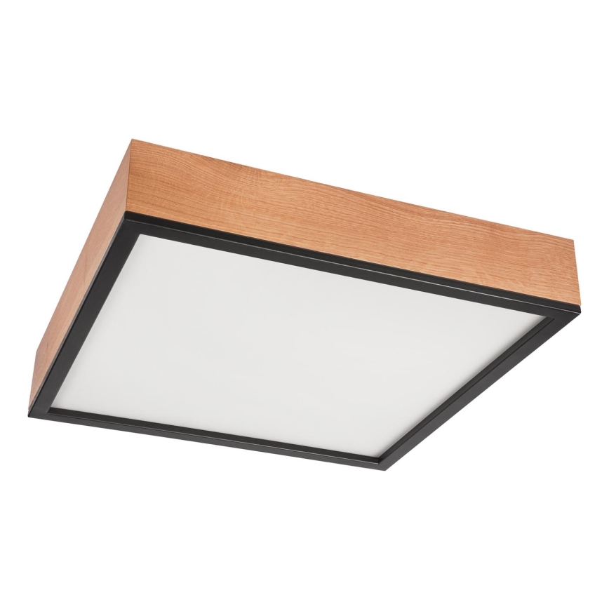 Plafonjera OAK SQUARE 4xE27/15W/230V 48x48 cm hrast/crni