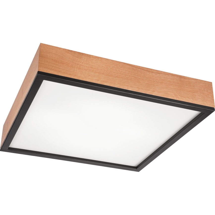 Plafonjera OAK SQUARE 4xE27/15W/230V 48x48 cm hrast/crni