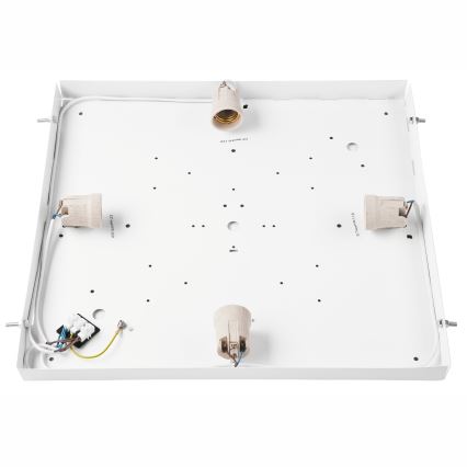 Plafonjera OAK SQUARE 4xE27/15W/230V 48x48 cm hrast/crni