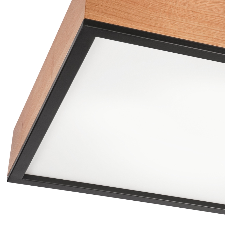 Plafonjera OAK SQUARE 4xE27/15W/230V 48x48 cm hrast/crni