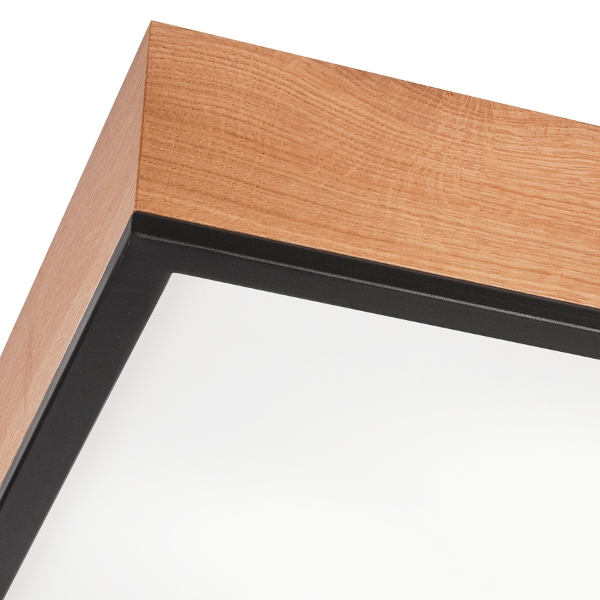 Plafonjera OAK SQUARE 4xE27/15W/230V 48x48 cm hrast/crni