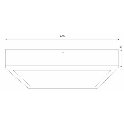 Plafonjera OAK SQUARE 4xE27/15W/230V 48x48 cm hrast/crni