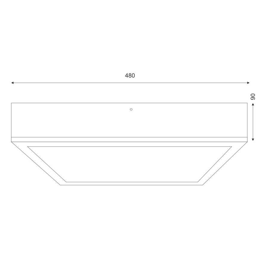 Plafonjera OAK SQUARE 4xE27/15W/230V 48x48 cm hrast/crni