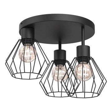 Plafonjera PARKLA 3xE27/15W/230V crni