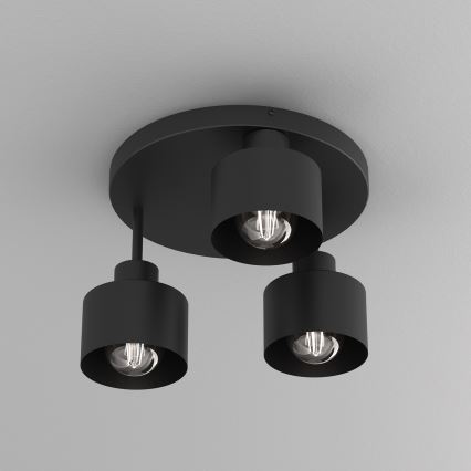 Plafonjera PARKLA 3xE27/15W/230V crni