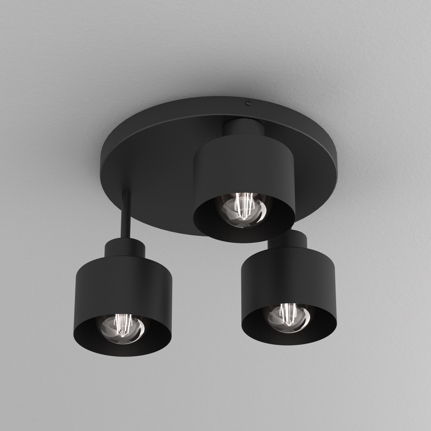 Plafonjera PARKLA 3xE27/15W/230V crni