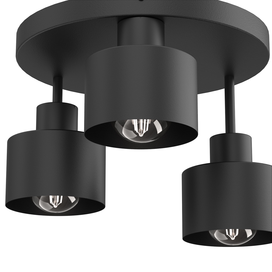 Plafonjera PARKLA 3xE27/15W/230V crni