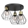 Plafonjera PARKLA 3xE27/15W/230V crni/zl.