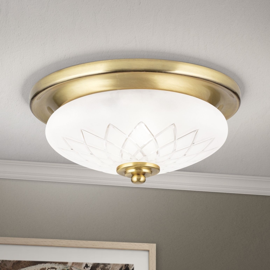 Plafonjera PORTO 1xE27/40W/230V pr. 26 cm zlatna