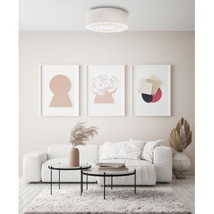 Plafonjera RAYS 2xE27/60W/230V pr. 60 cm bela