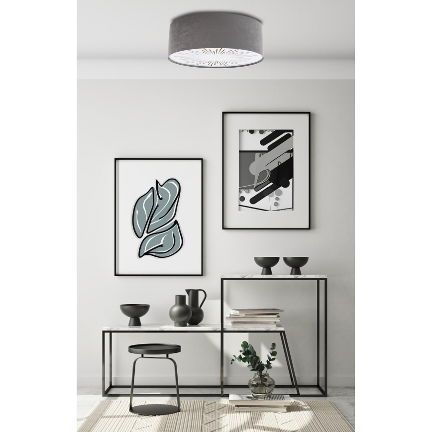 Plafonjera RAYS 2xE27/60W/230V pr. 60 cm siv