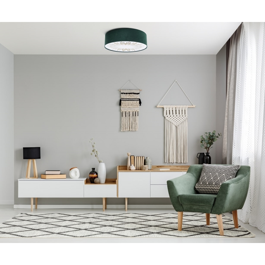 Plafonjera RAYS 2xE27/60W/230V pr. 60 cm zelena