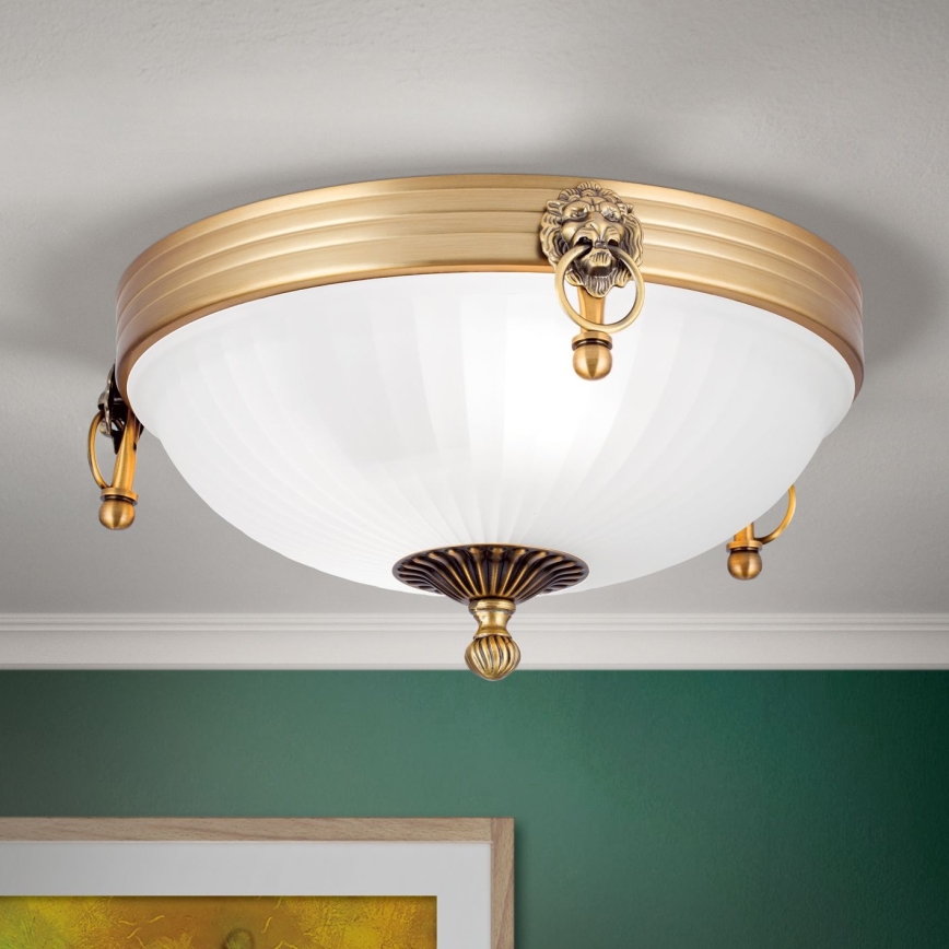 Plafonjera ROCCA 2xE27/60W/230V pr. 31 cm bronzana/bela
