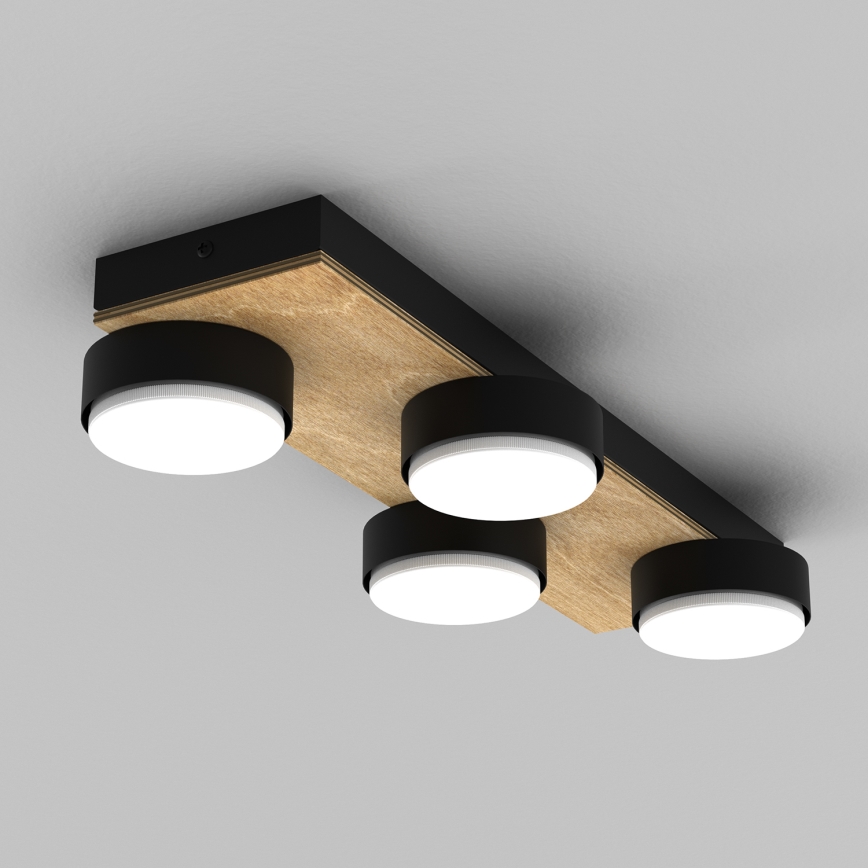 Plafonjera SEMA 4xGX53/15W/230V crni/braon/hrast