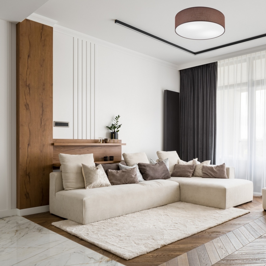 Plafonjera SIRJA DOUBLE 4xE27/15W/230V pr. 45 cm braon