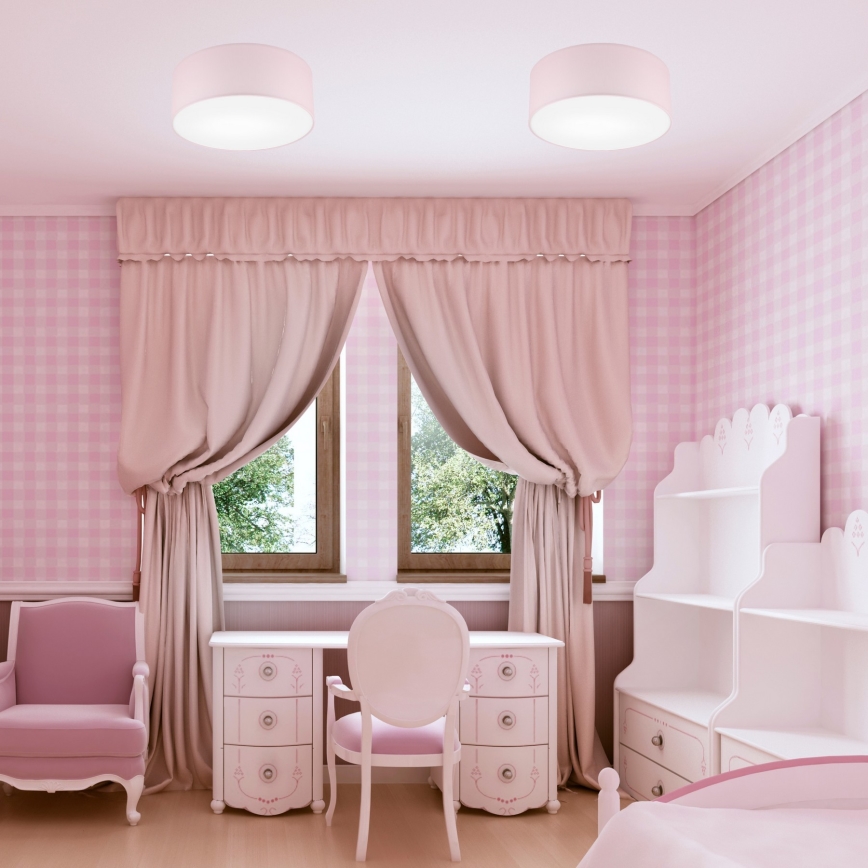Plafonjera SIRJA PASTEL 1xE27/60W/230V pr. 35 cm roze