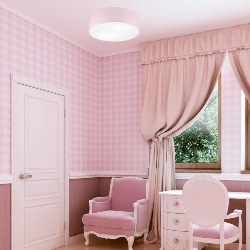 Plafonjera SIRJA PASTEL 2xE27/60W/230V pr. 45 cm roze