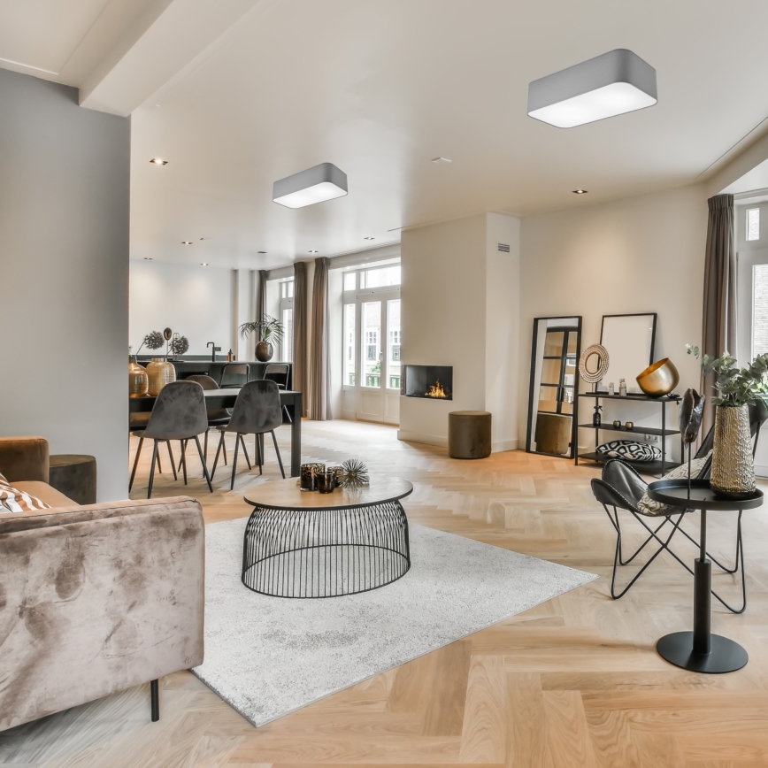 Plafonjera SIRJA SQUARE 2xE27/15W/230V siv