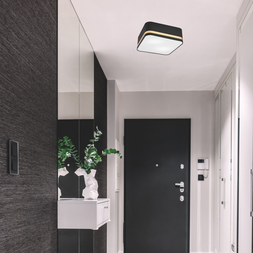 Plafonjera SIRJA SQUARE 2xE27/60W/230V 35x35 cm crni