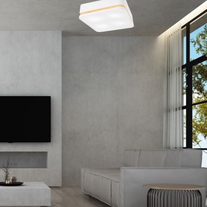 Plafonjera SIRJA SQUARE 4xE27/60W/230V 45x45 cm bela