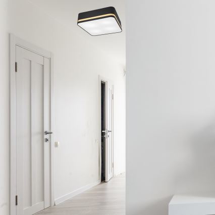 Plafonjera SIRJA SQUARE 4xE27/60W/230V 45x45 cm crni