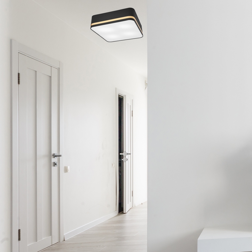 Plafonjera SIRJA SQUARE 4xE27/60W/230V 45x45 cm crni