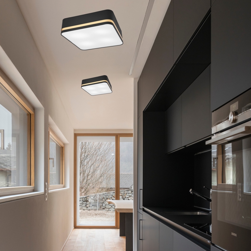 Plafonjera SIRJA SQUARE 4xE27/60W/230V 45x45 cm crni