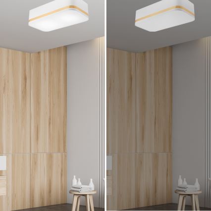 Plafonjera SIRJA SQUARE STRIPE 2xE27/15W/230V bela/zl.