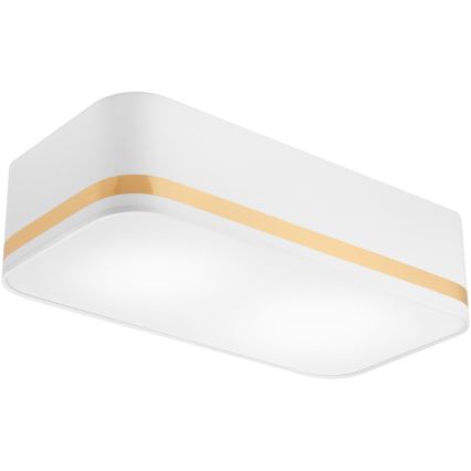 Plafonjera SIRJA SQUARE STRIPE 2xE27/15W/230V bela/zl.