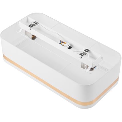 Plafonjera SIRJA SQUARE STRIPE 2xE27/15W/230V bela/zl.