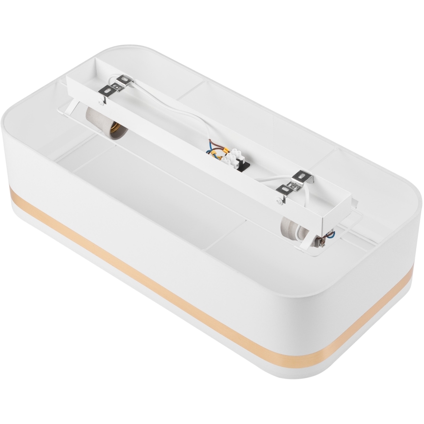 Plafonjera SIRJA SQUARE STRIPE 2xE27/15W/230V bela/zl.