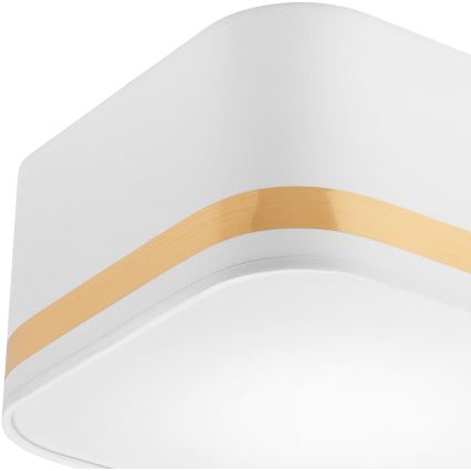 Plafonjera SIRJA SQUARE STRIPE 2xE27/15W/230V bela/zl.