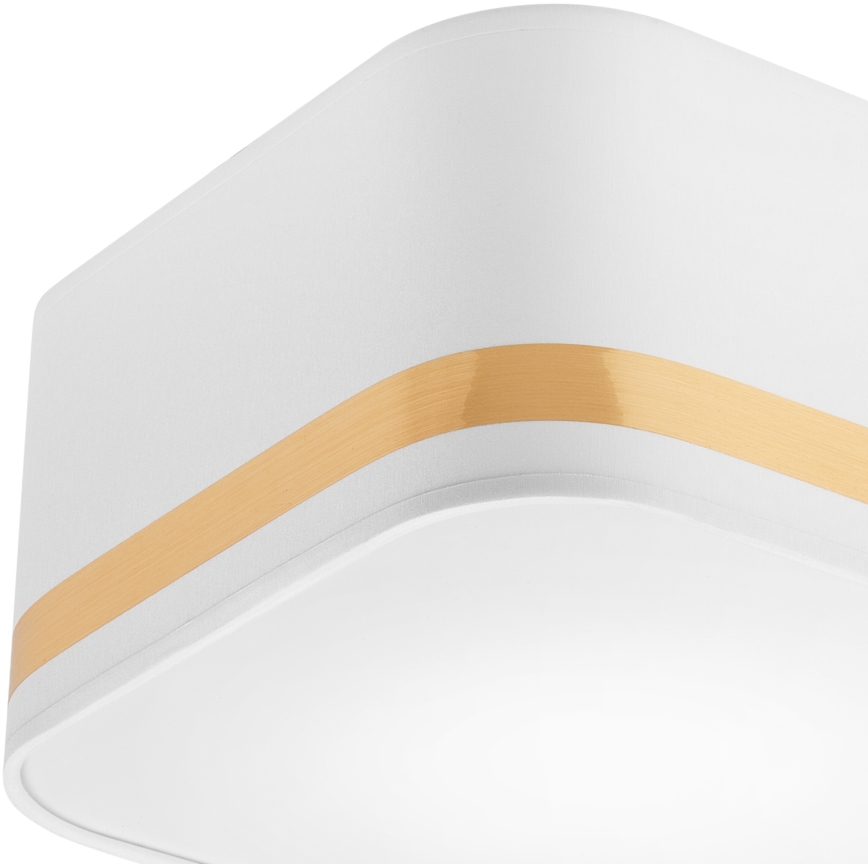 Plafonjera SIRJA SQUARE STRIPE 2xE27/15W/230V bela/zl.