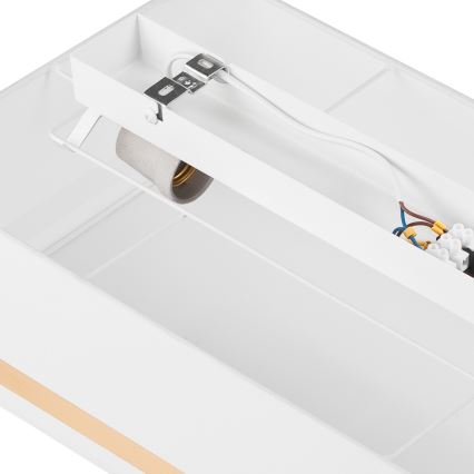 Plafonjera SIRJA SQUARE STRIPE 2xE27/15W/230V bela/zl.