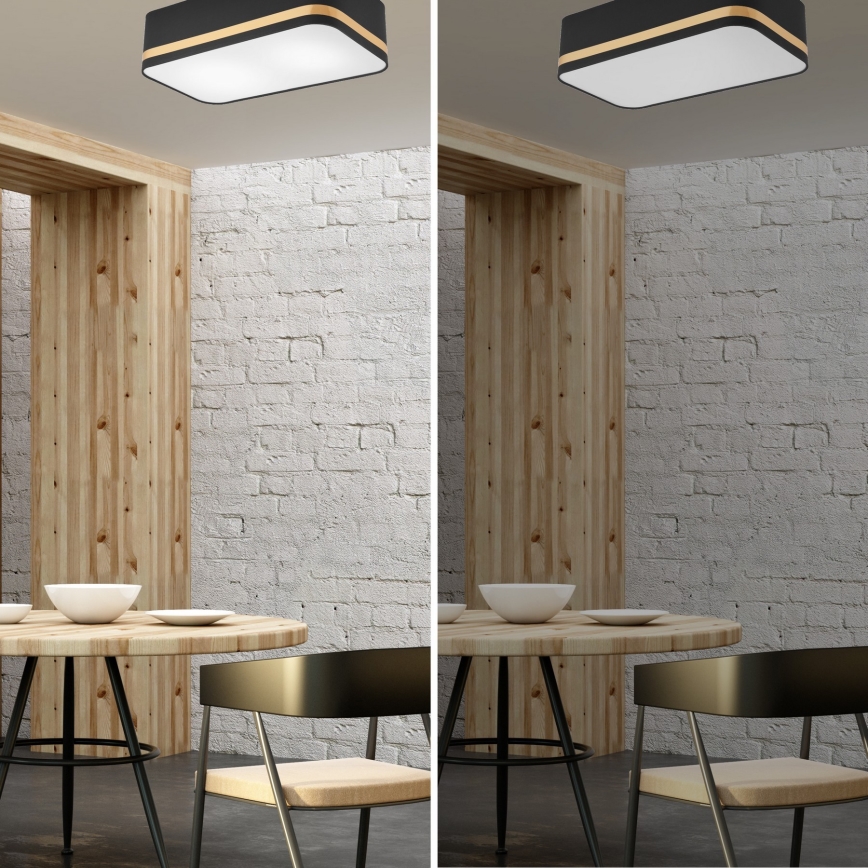 Plafonjera SIRJA SQUARE STRIPE 2xE27/15W/230V crni/zl.