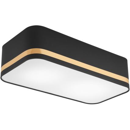 Plafonjera SIRJA SQUARE STRIPE 2xE27/15W/230V crni/zl.