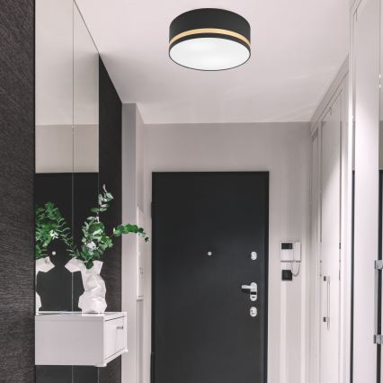 Plafonjera SIRJA STRIPE 2xE27/15W/230V pr. 35 cm crni