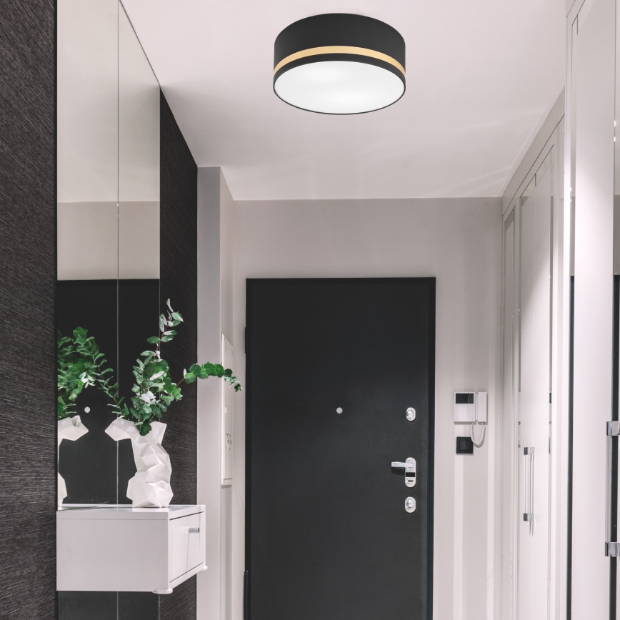 Plafonjera SIRJA STRIPE 2xE27/15W/230V pr. 35 cm crni