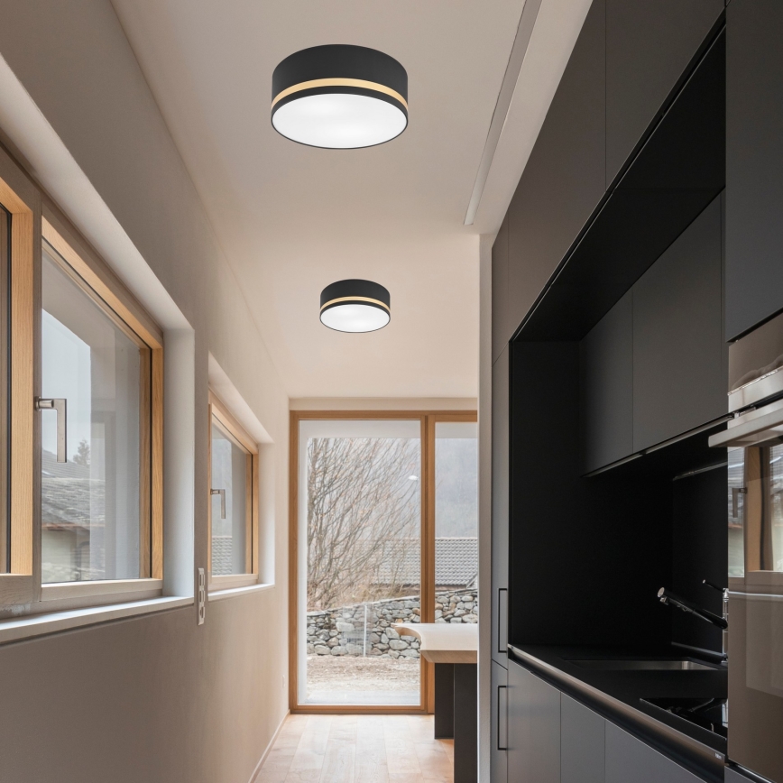 Plafonjera SIRJA STRIPE 2xE27/15W/230V pr. 35 cm crni