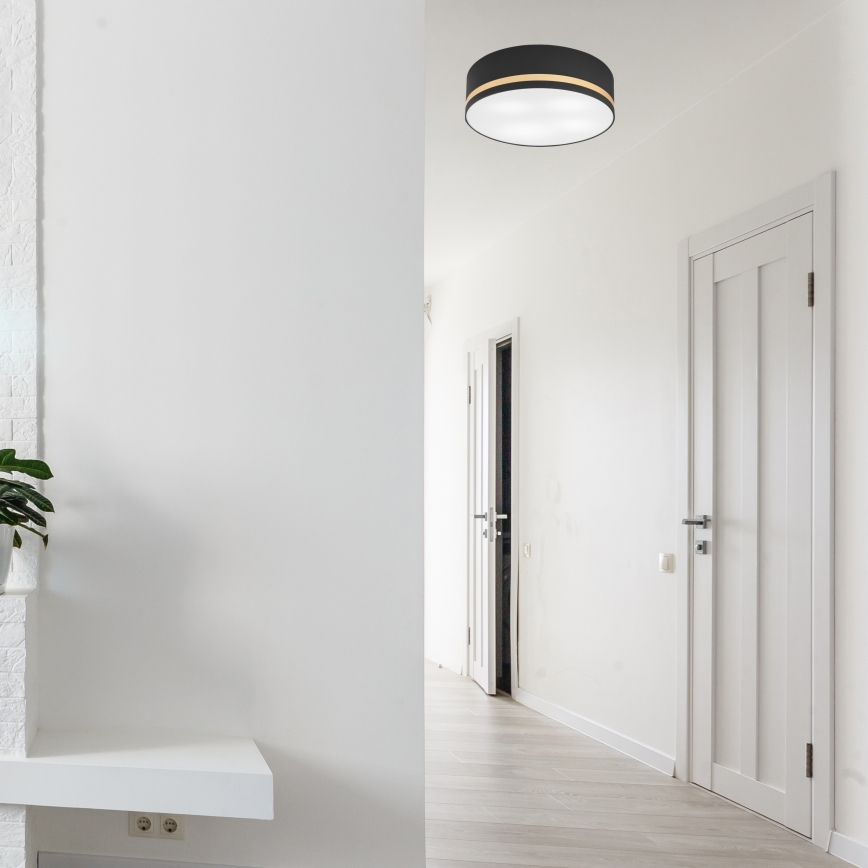 Plafonjera SIRJA STRIPE 4xE27/15W/230V pr. 45 cm crni